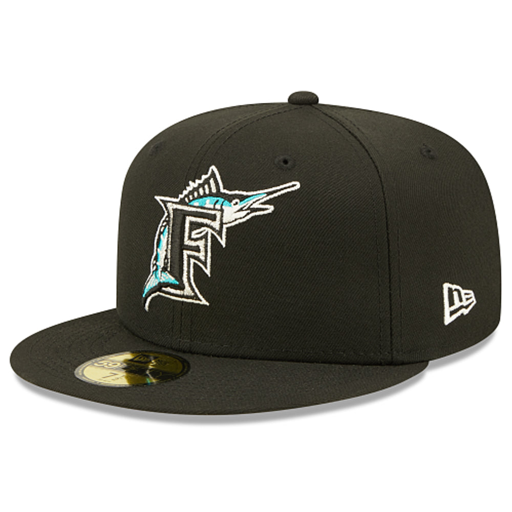 New Era 59FIFTY Miami Marlins 2003 World Series Champions Patch Hat - White, Teal, Orange 7 1/4