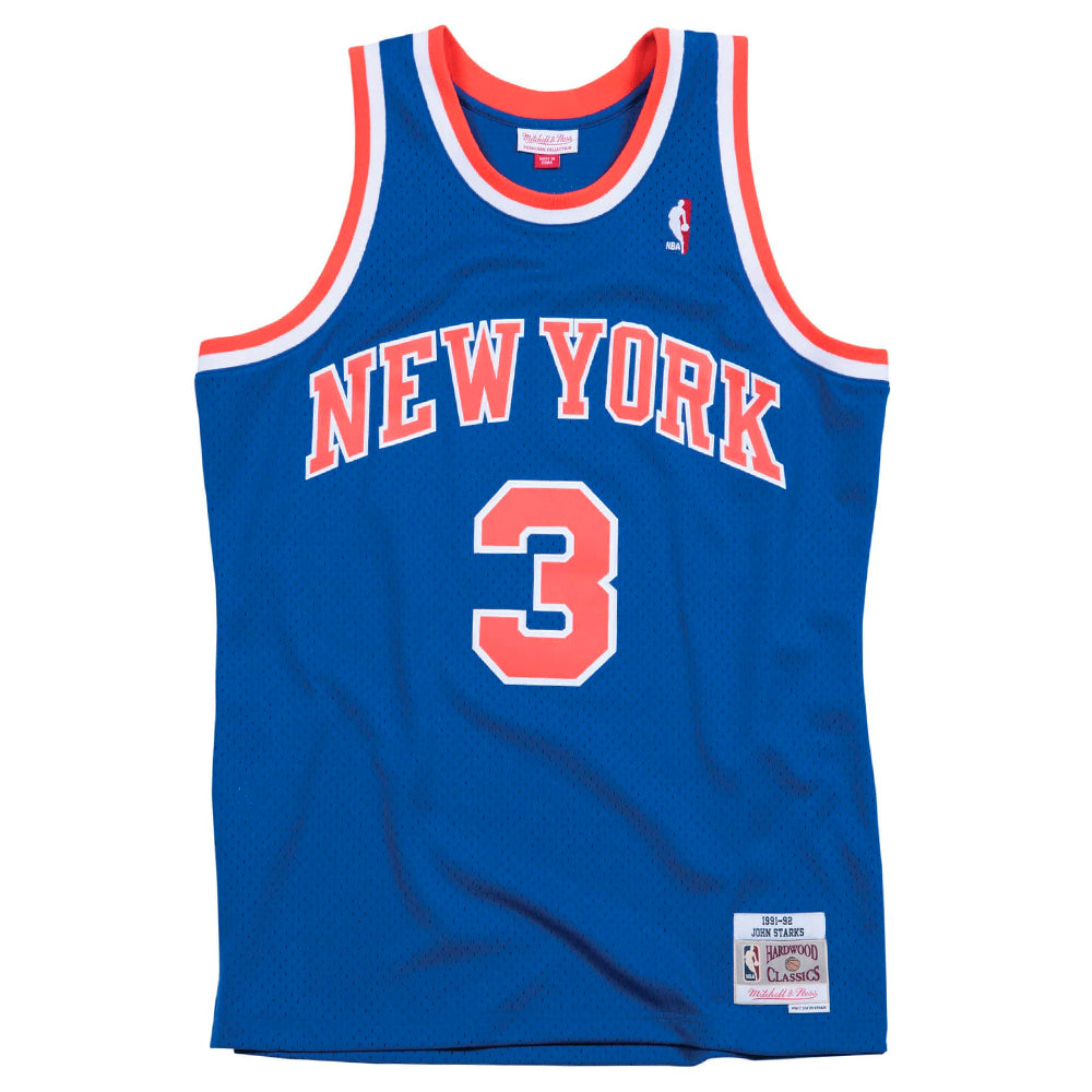 Men's Mitchell & Ness Royal New York Knicks Hardwood Classics Jumbotron  Sublimated Shorts