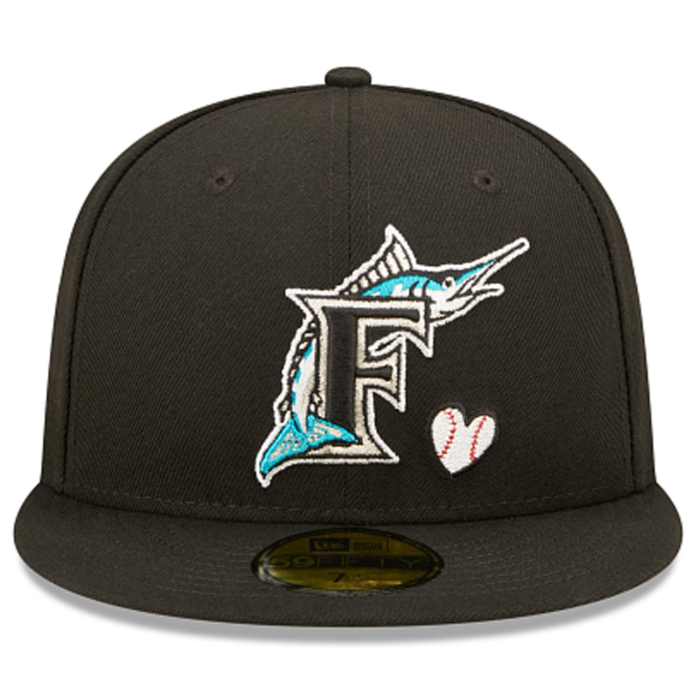 New Era 59FIFTY MLB Florida Marlins Team Heart Fitted Hat 7 1/2