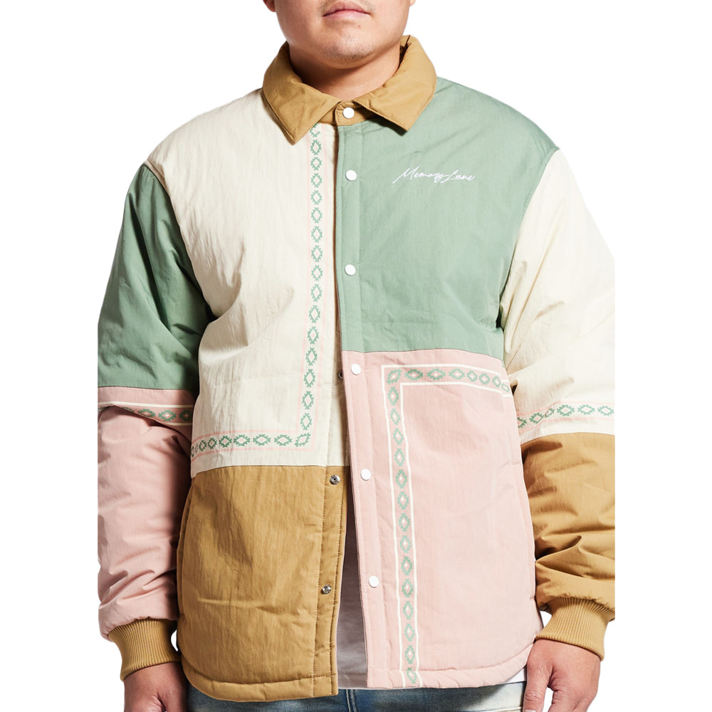 Patchwork Padded Shirt Jacket