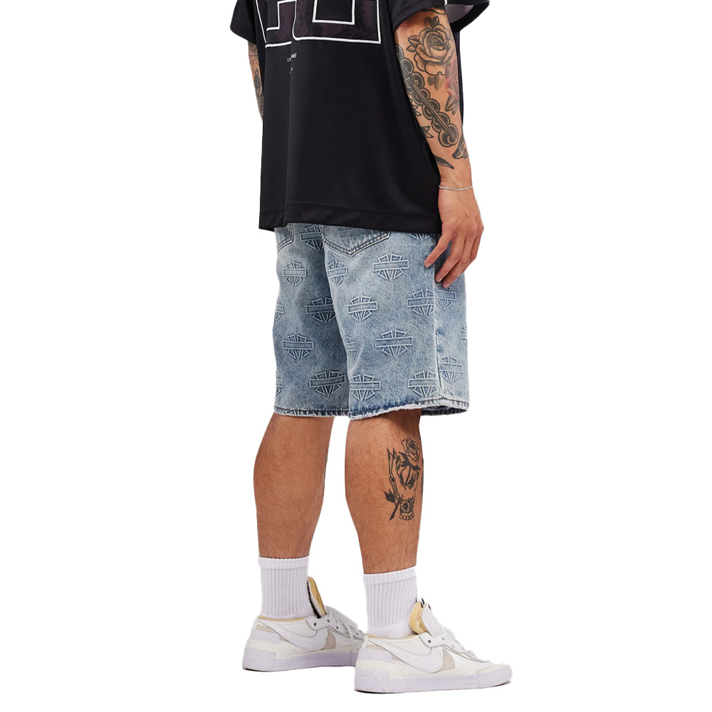 M Shield Debossed Pattern Shorts