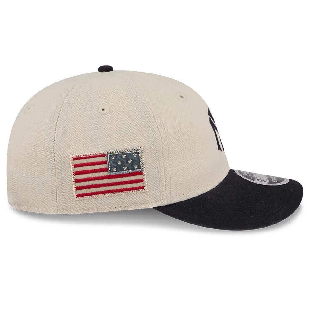 New York Yankees MLB Americana Herringbone White Retro Crown 9FIFTY Adjustable Cap