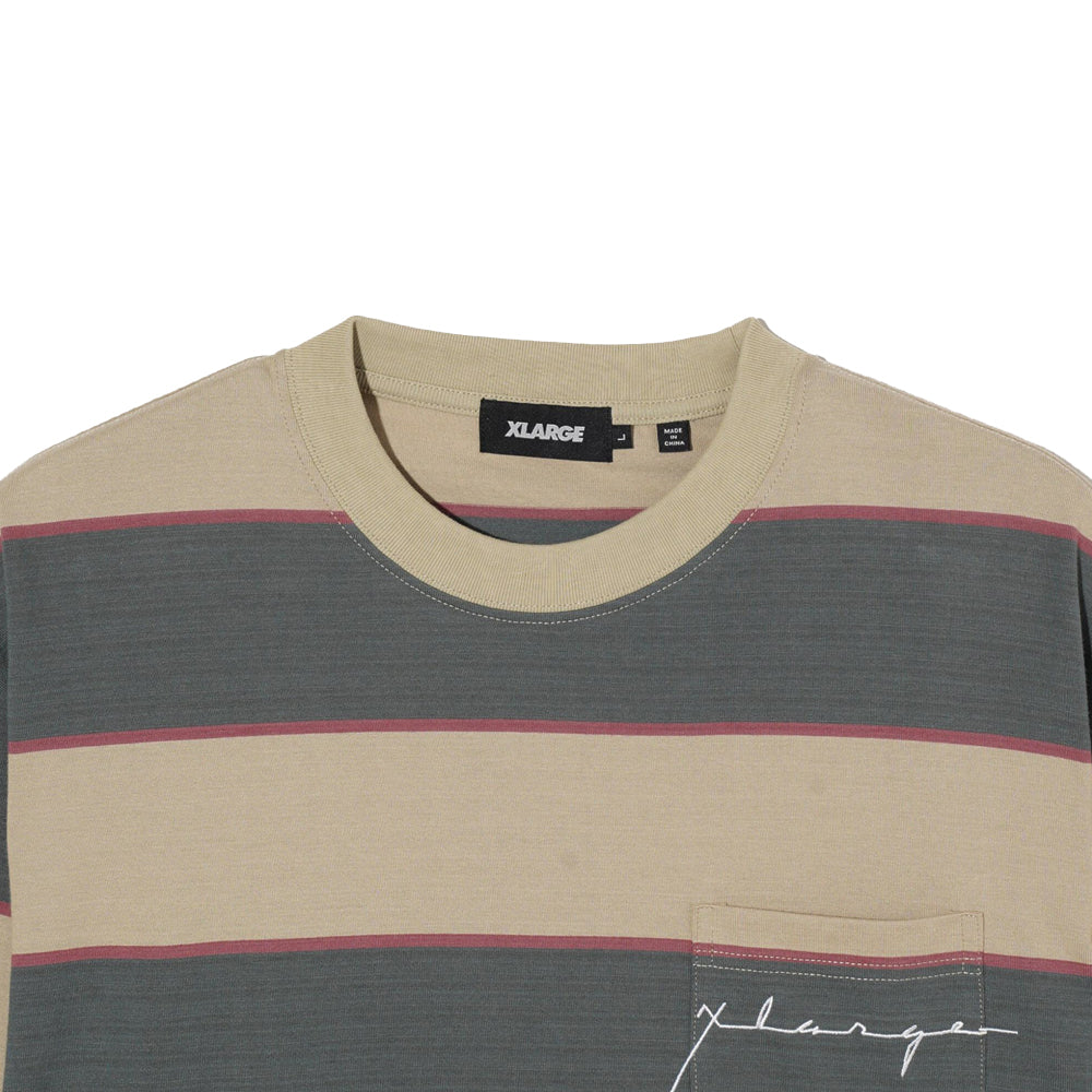 【XLARGE】STRIPED L/S POCKET TEE セール】STRIPED L/S POCKET TEE（Tシャツ/カットソー）｜XLARGE