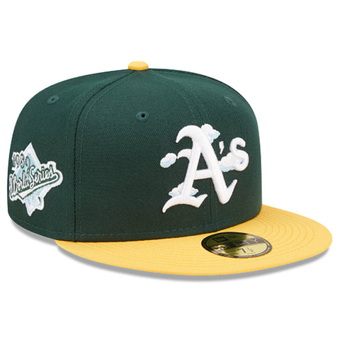MLB New Era Oakland A's Athletics Fitted Hat Green 7 1/8 1/4 3/8 1/2 5/8 8